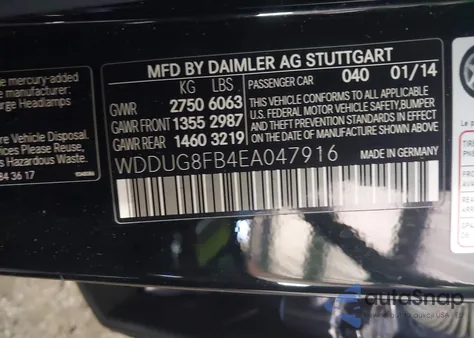 2014 Mercedes-Benz S-Class S 550 из США, поврежденный, VIN WDDUG8FB4EA047916